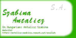 szabina antalicz business card